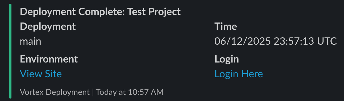 Slack notification - Deployment Complete